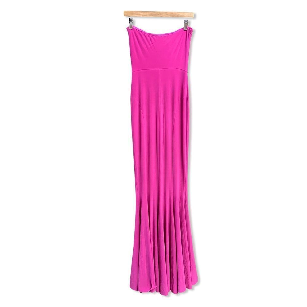 Norma Kamali x REVOLVE Strapless Fishtail Gown in Orchid Strapless NWT flaw S - Picture 5 of 10